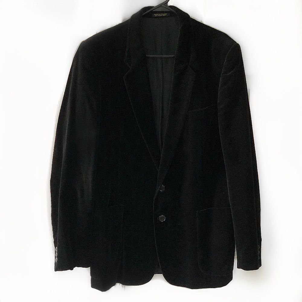 Vintage Richman Brothers Black Velour Blazer Jacket 42L